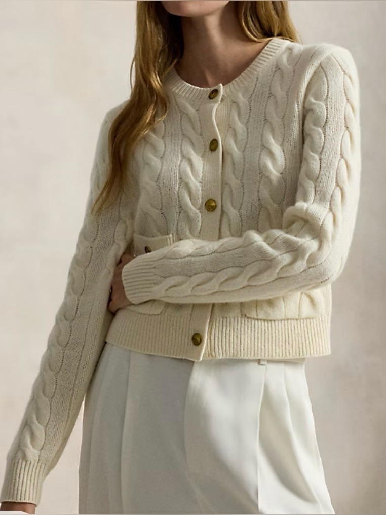 Ralph Lauren Cable Wool-Cashmere Cardigan